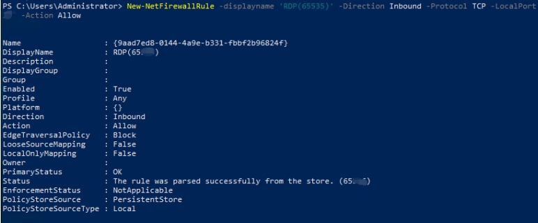 Open ports in Windows Firewall