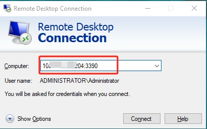 Input IP and port